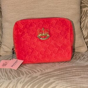 Juicy Couture Red Quilted Cosmetic Bag NWT
